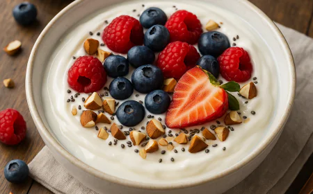 Zuckerfreies Joghurt-Beeren-Frühstück