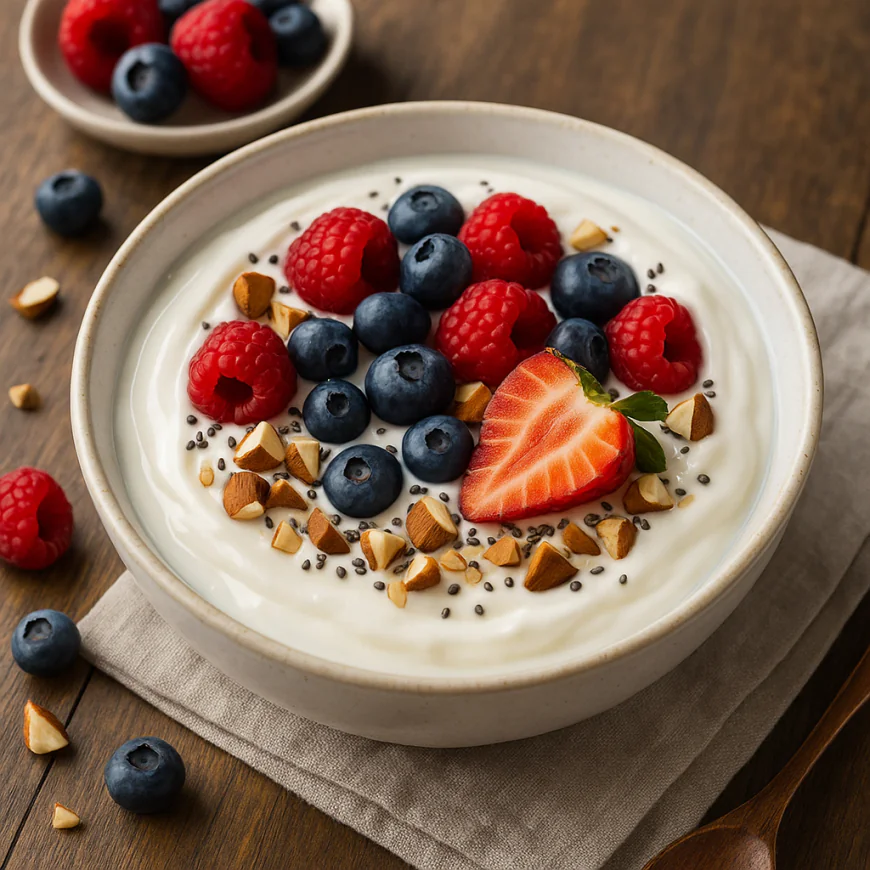 Zuckerfreies Joghurt-Beeren-Frühstück